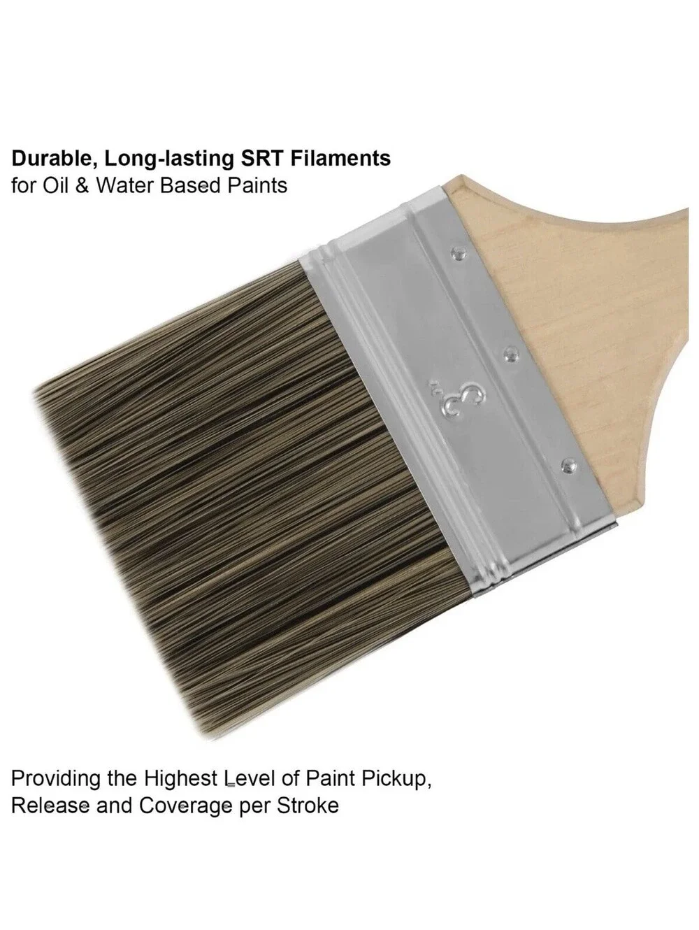 Double Thick Paint Brush Set 5 Pack Wood Handle Stain Varnish Wall Fence 1-2.5in